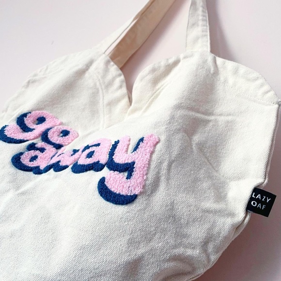 Lazy Oaf Go Away Heart Shaped Tote Bag - Picture 2 of 4